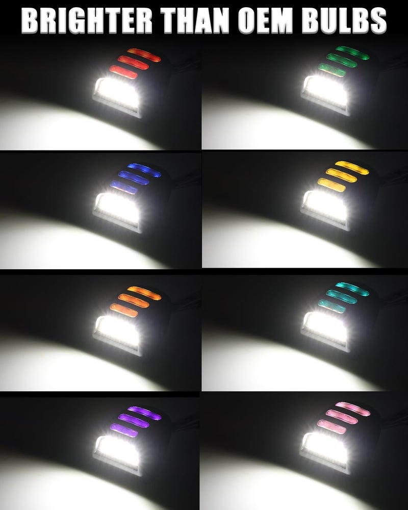 Best View RGB LED License Plate Light Tag Lights Assembly Compatible with Chevy Silverado Suburban Tahoe GMC Sierra 1500 2500 3500 HD Escalade EXT, 16 Color Lighting - Image 4